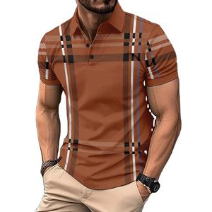 Chemise POLO rayée pour hommes la plus vendue de l'été, T-shirt pour hommes, confort décontracté, haut pour hommes de style urbain, le cadeau parfait pour les hommes - Product Image 1