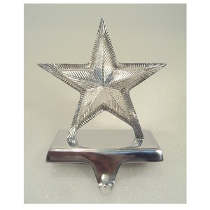 Wooden Star With Metal <b>Stocking</b> <b>Holder</b> For Christmas Table Top Decorative - Product Image 2