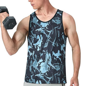 Camiseta sin mangas cómoda y elegante para hombre, chaleco de sublimación transpirable de secado rápido con logotipo personalizado, camisetas esenciales para correr - Product Image 5