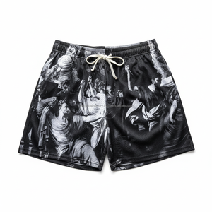 Shorts streetwear pour hommes, shorts en mesh respirants, séchage rapide, art grec personnalisé, été - Product Image 1