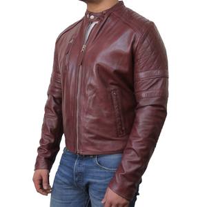 Chaqueta de carreras para hombre de alta calidad, corte ajustado, piel de oveja premium con mangas acolchadas y cremallera. - Product Image 2