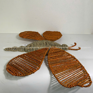 Joyful Orange Seagrass Butterfly Wall Hanging Ornaent Handwoven Seagrass Butterfly Decor Accent For Kids And Nursery Room - Product Image 6