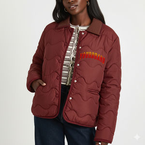 2026 New Arrived High Quality Cotton <b>Padded</b> Turn Down Collar Winter Jacket Custom Printed Logo Plus Size Windproof Bubble Jacket - Product Image 1