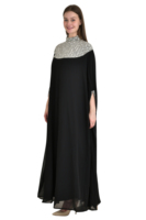 Kaftan Abaya en Georgette Brodé Sans Couture Longueur Ras du Sol pour Femme, Robe Islamique Modeste pour Occasions Spéciales et Soirées, Grandes Tailles pour Adultes