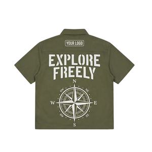 Ensemble deux pièces en jean unisexe personnalisé, décontracté, confortable, streetwear, chemise boutonnée en coton, short en jean, costume en jean pour homme - Product Image 5