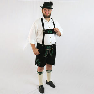 2024 New Style Men's Cotton Oktoberfest Lederhosen <b>Shorts</b> Embroidered Pattern Solid <b>Decor</b> Button Waist High Street Mid 6XL Size - Product Image 1