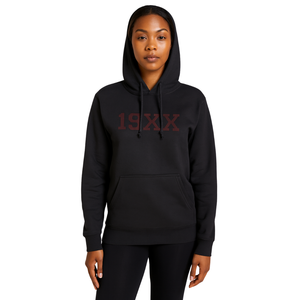 Año de La Fundación DST Delta Black Pullover Hoodie Mezcla de algodón Premium Greek Sorority Apparel Divine Nine HBCU Soror Hoodie - Product Image 1