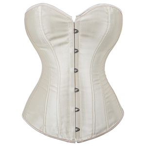 Beige Satin Corset Body Shaping Shapewear Minceur Taille Formateur Bustier Lingerie pour Femmes Sexy Mode Outfit - Product Image 1