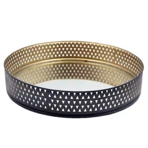 Bandeja DE SERVICIO DE Metal de lujo Rectangular martillada chapada en latón grande y duradera, bandeja de artículos de servicio decorativa elegante para Hotel en casa - Product Image 3