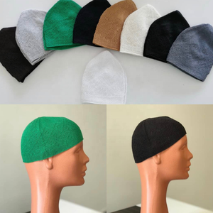 Venta caliente islámico Mslim Mens Worship Knitting Topi skullcap Beanie Hat en relieve Kufi Caps Takke Kofi - Product Image 6