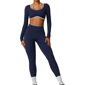 Conjunto Deportivo de 3 Piezas para Mujer, Chaqueta, Leggings y Sujetador Deportivo, Cintura Alta, Sexy, para Yoga, Manga Larga, 2026 - Product Image 1