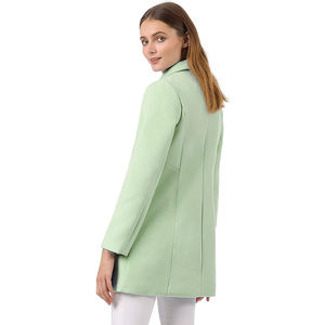 ผ้าขนสัตว์วัสดุร้อนขายโลโก้ที่กำหนดเองพิมพ์น้ำหนักเบาการออกแบบที่ดีที่สุด2022ผู้หญิงยาวเสื้อสีทึบ - Product Image 5