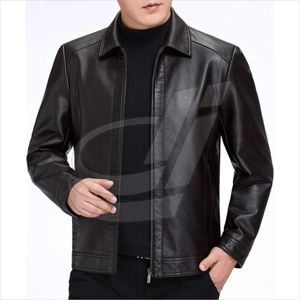 Nouvelle veste en cuir de haute qualité pour hommes, nouvelle veste élégante de marque en cuir de haute qualité coupe-vent automne et hiver - Product Image 3