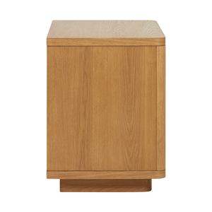 Table de chevet moderne en bois massif avec tiroir cannelé et étagère ouverte pour chambre à coucher, hôtel, appartement - Product Image 3