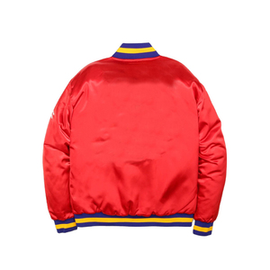 Wholesale Custom Unisex Winter Varsity Baseball <b>Jacket</b> Zipper Front Casual Satin Embroidery Comfortable Regular Length - Product Image 2