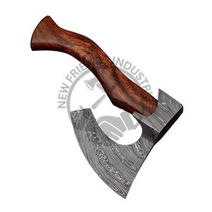 Hache de chasse et de camping fonctionnelle en acier Damas personnalisée, très vendue, avec manche en bois de rose et étui pour le bricolage - Product Image 2