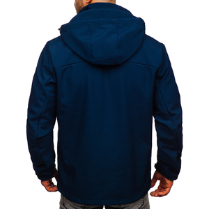 Veste matelassée à capuche pour homme Freestep Mountain, bleu marine, fermeture éclair imperméable, vêtements d'hiver sportifs, veste softshell - Product Image 2