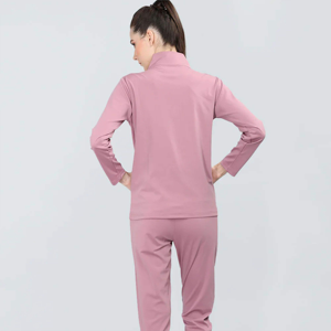 Survêtement personnalisé à fermeture éclair pour femmes, brodé, respirant et extensible, deux pièces, ensemble de vêtements de sport, veste à fermeture éclair, pantalon de jogging, gym, yoga - Product Image 3