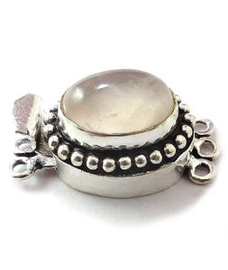 Antique Starling Argent Plaqué 26X15X10MM Rose Quartz Gemstone Box Fermoir B693 1 Brin 2 Brin 3Strand Composants de Fabrication de Bijoux - Product Image 4