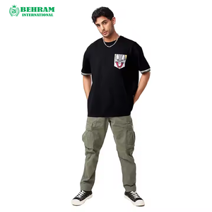 เสื้อยืดโอเวอร์ไซส์ผู้ชาย ผ้าหนา 100% โพลีเอสเตอร์ แบบเรียบ ซักแล้ว ใส่ได้เลย สกรีนลายได้ตามต้องการ สไตล์วินเทจ ทรงปกติ แห้งเร็ว ไม่เป็นขุย - Product Image 4