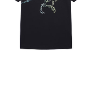 เสื้อยืดผู้ชายสีดำ แขนสั้น คอกลม ทรงโอเวอร์ไซส์ ผ้าฝ้ายเจอร์ซีย์ 100% เป็นมิตรกับสิ่งแวดล้อม สไตล์สตรีท ผ้าหนัก 320 กรัม - Product Image 5