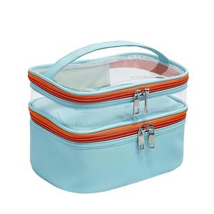 Neceser de viaje portátil <span class=keywords><strong>para</strong></span> mujeres y <span class=keywords><strong>niñas</strong></span>, bolsa grande de doble capa, resistente al agua, organizador de <span class=keywords><strong>maquillaje</strong></span> - Product Image 2