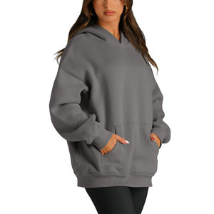 Sudadera con capucha de diseñador de gran tamaño en blanco para mujer, estilo callejero transpirable, sudaderas con capucha ajustadas holgadas informales con hombros caídos para mujer - Product Image 4