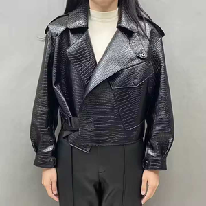 Veste de motard unisexe noire-motif en relief toile personnalisée imperméable hiver haut de gamme - Product Image 5