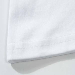 200gsm 100% coton uni blanc Vintage épaules tombantes surdimensionné t-shirts lourds t-shirts Logo personnalisé hommes surdimensionné - Product Image 4