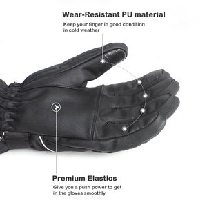 Gants de ski unisexes imperméables et antidérapants pour l'extérieur, compatibles écran tactile, en polyester avec fermeture auto-agrippante – Vente en gros - Product Image 6