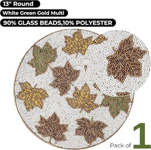 แผ่นรองจานลายใบเมเปิ้ลสำหรับตกแต่งโต๊ะรับประทานอาหารแผ่นรองแก้วแฟนซีสำหรับงานแต่งงาน - Product Image 3