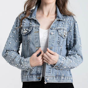 Chaqueta vaquera de mujer con diseño de logotipo personalizado chaqueta vaquera de mujer transpirable hecha al por mayor en stock - Product Image 2