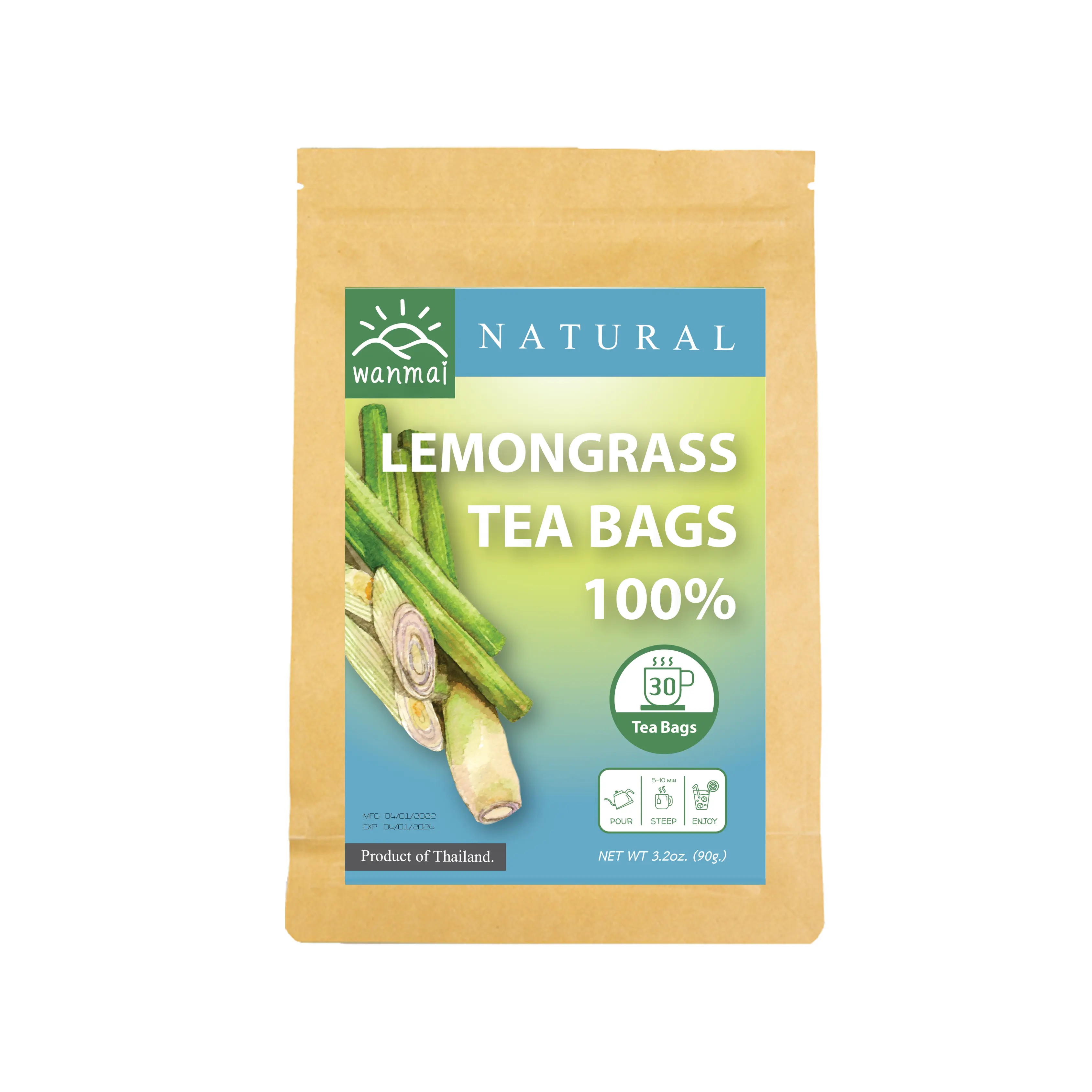 WANMAI29 Lemongrass Tea Natural And Healthy Instant Honey Ginger Tea Custom Flavor Powder Tea Customized Packaging Style