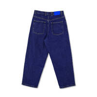 Özel erkekler kıyafet Baggy Fit koyu mavi kot pantolon tasarımcı yeni yayın orijinal Fit Denim Baggy kot Polar büyük erkek paten pantolon