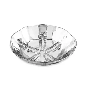 Tazón de Metal de Diseño de Lujo Hecho a Mano, Tendencia Mundial en Decoración de Interiores, Novedad, Tazón de Metal Recientemente en Tendencia para Uso Doméstico, Seguro y Plateado - Product Image 2