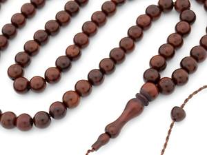 Cuentas de Tasbih de Madera Pulida Ecológicas, Cuentas de Oración de Santalum Album, 6mm-12mm, Redondas, para Colgar en la Pared - Product Image 2