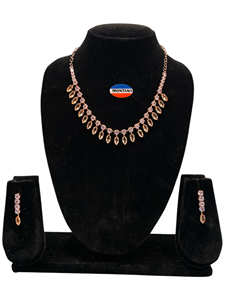 Montana moda elegante clásico americano diamante brillante joyería collar pendiente conjunto para mujer boda Azul Rojo gris fiesta - Product Image 3