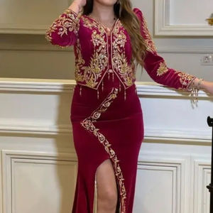 2023 BEAU DESIGN BRODERIE sur VESTE MARRON JUPE EN LIN ROBE en soie ornée de perles de verre de cristal STONEDABKA TRAVAIL - Product Image 1