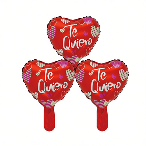 Globos de Aluminio con Forma de Corazón 'Te Quiero' de 24.5x30.5cm, Decoraciones para el Día de San Valentín, Bolsa de 12 Unidades - Product Image 3