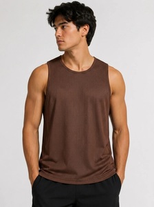 Thin Non See Through Polyester Mesh <b>Net</b> For Sweat And Heat Control Double Neck Lining Gym Colorfast Fabric Tank <b>Top</b> For Hiit - Product Image 6