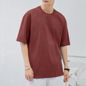 Camiseta de cuello redondo de manga corta para hombre de alta calidad estilo juvenil patrón estampado tejido poliéster/tela de algodón 200 gramos de peso - Product Image 4