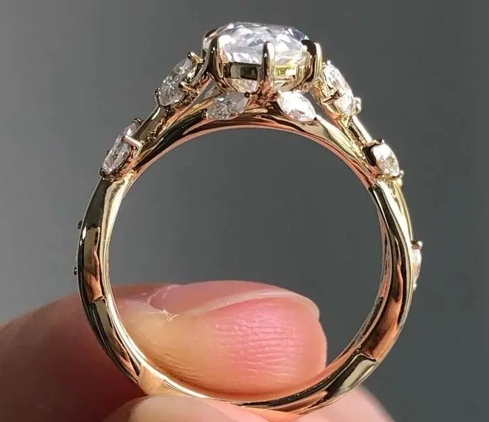 Vintage 3 CT potongan Marquise Moissanite cincin pertunangan hadiah untuk dia janji cincin pernikahan unik cincin disesuaikan perhiasan