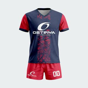 Maillots de volley-ball pour hommes personnalisés avec logo sur le devant, respirants, 100% polyester, uniformes d'équipe à manches courtes - Product Image 1