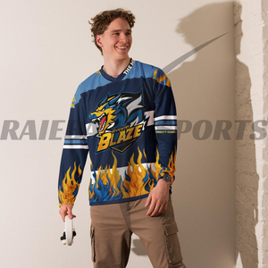 Tenues de hockey sur glace 100 % polyester respirantes et anti-humidité de qualité supérieure, personnalisables en gros pour usines, avec design sur mesure - Product Image 2