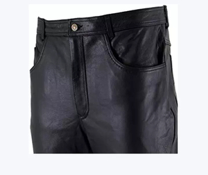 Pantalon en cuir tendance pour homme avec poche latérale Design taille moyenne Cuir de mouton souple - Product Image 5