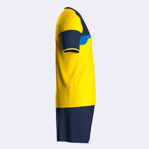 Tenue de football jaune et bleue en polyester 100 %, haute qualité, service OEM, respirante, coupe automatisée, pour équipes - Product Image 3
