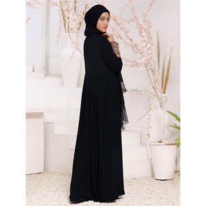 Abaya Informal de Marca para Mujer, Estilo Casual, Patrón Sólido, Bordado, Decoración con Botones, Tela de Alta Calidad con Memoria, 100% - Product Image 2