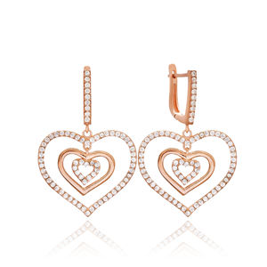 Diseño de corazón forma geométrica redonda venta al por mayor hecho a mano 925 joyería fina de plata esterlina venta al por mayor pendientes colgantes - Product Image 1