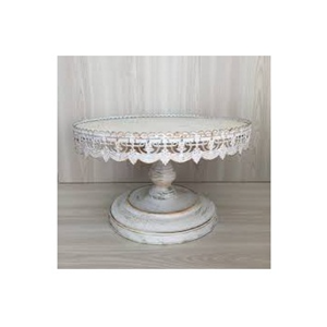Support de gâteau fait main en métal en céramique blanche pour la décoration de fête en métal pur du fabricant indien - Product Image 1