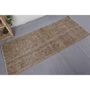 Alfombra de lana de retazos marrón y beige Vintage de área grande, patrón de pasillo rectangular para sala de estar, con respaldo de látex, en la parte de arriba de la cara, para el hogar, para el hogar - Product Image 2